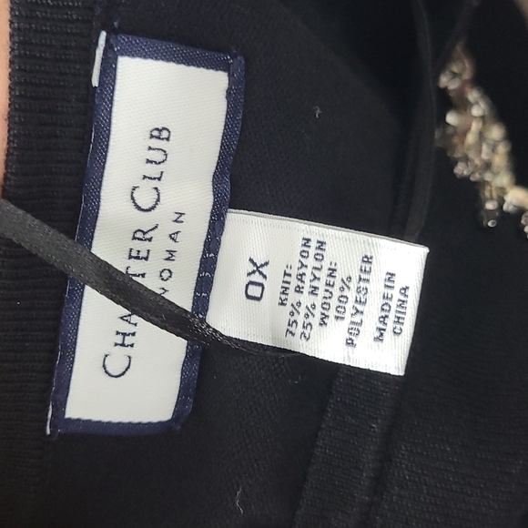 NWT Charter Club Layered Look Brooch Sweater Top Sz 0X - Picture 5 of 6